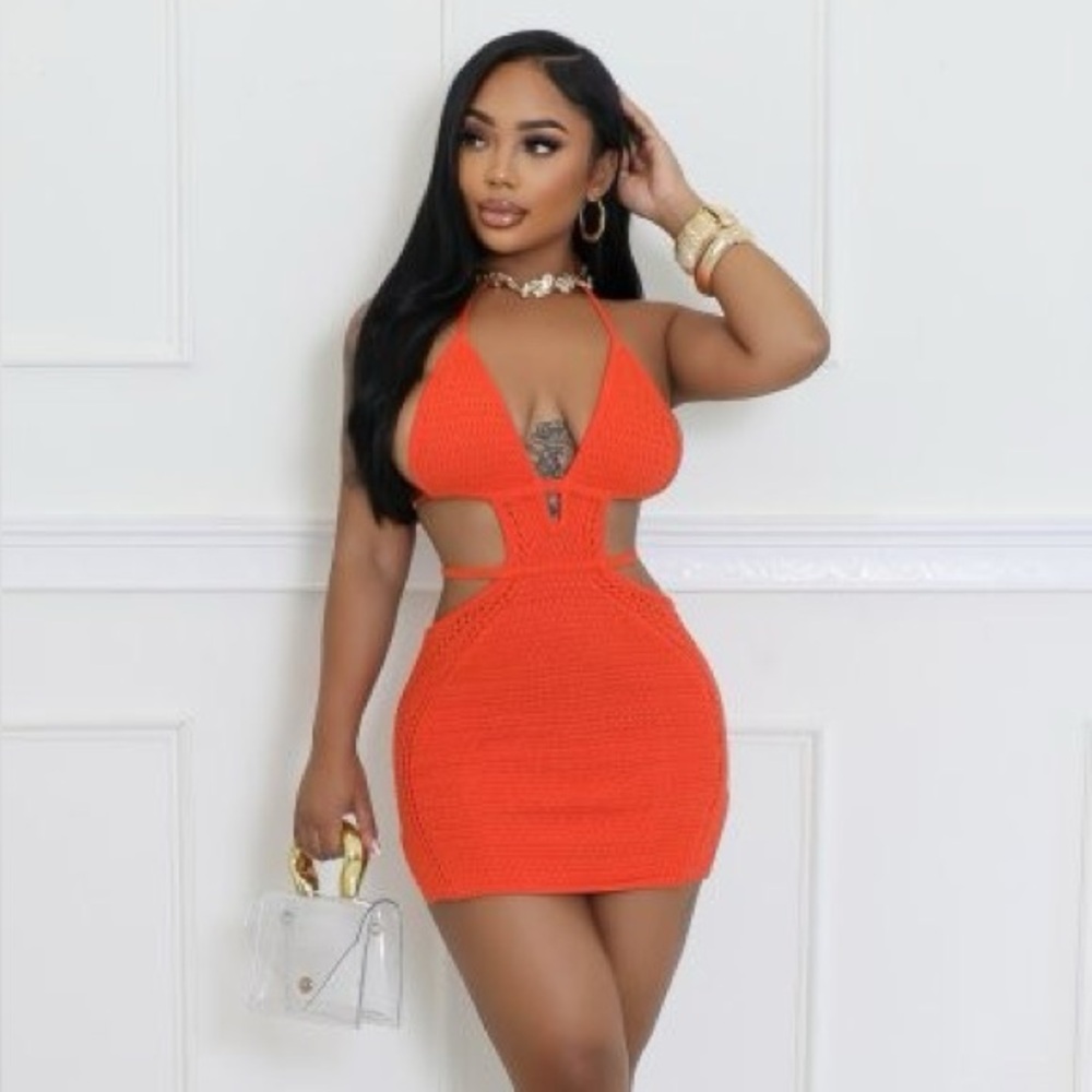 Orange Crochet Dress